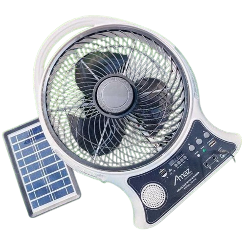 Abanico Recargable 14" Solar con Altavoz