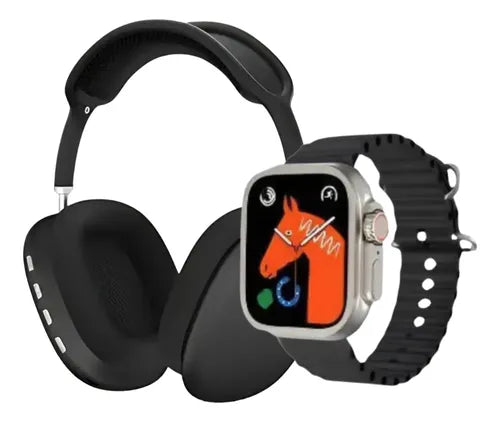 Combo Reloj P9 Ultra Smartwatch + Audífonos + 2 Correas